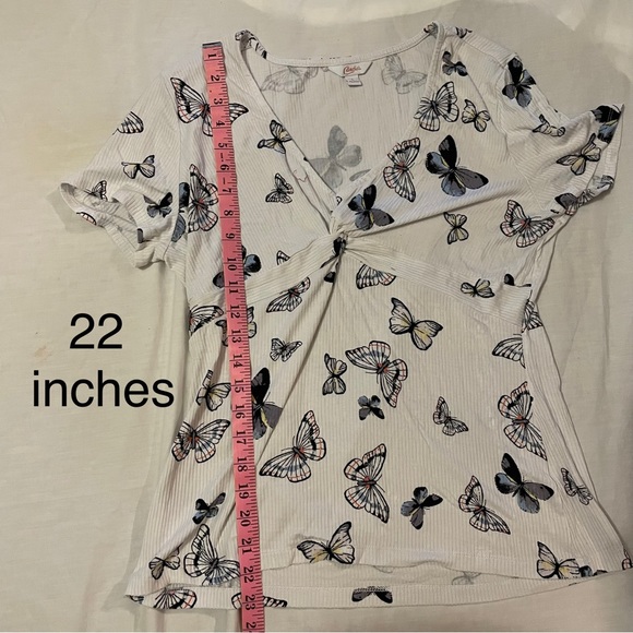 Butterfly print v neck shirt candies - Picture 4 of 10